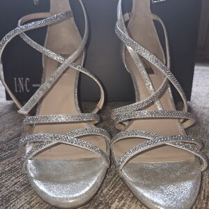 INC International Concepts Women's Silver Strappy Sandals